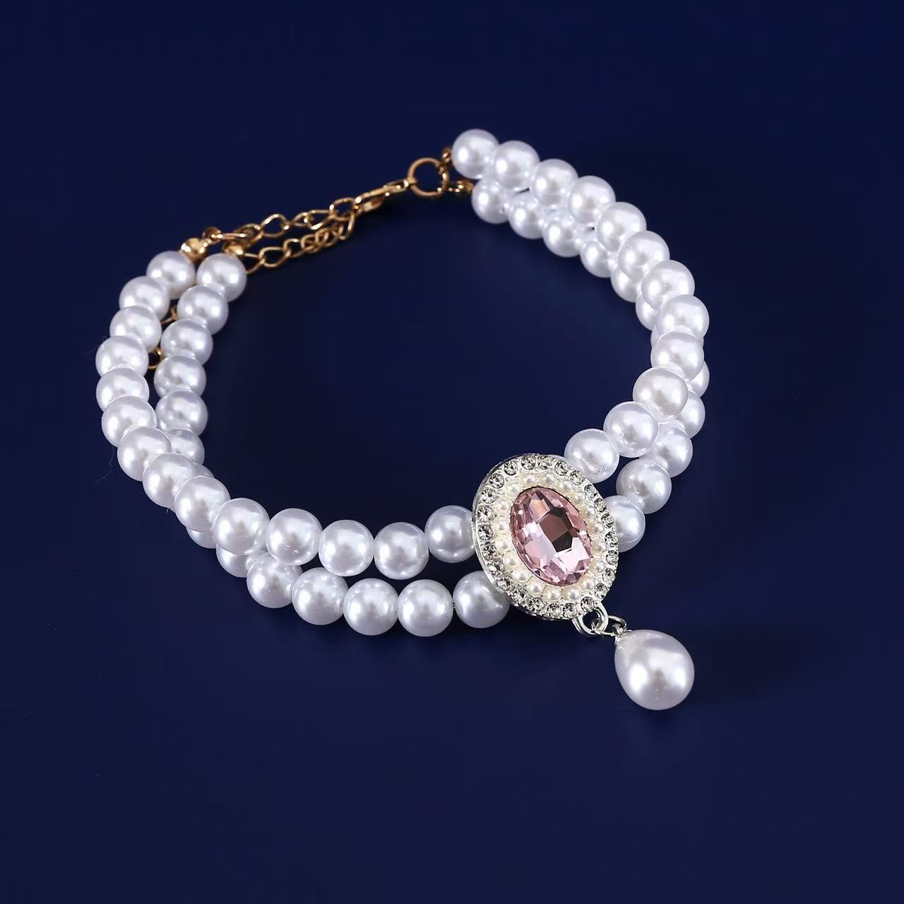Pet Pearl Pendant Necklace Collar Accessories