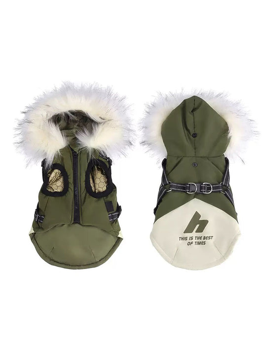 Hooded Fleece Winter Jacket For Pet Dogs