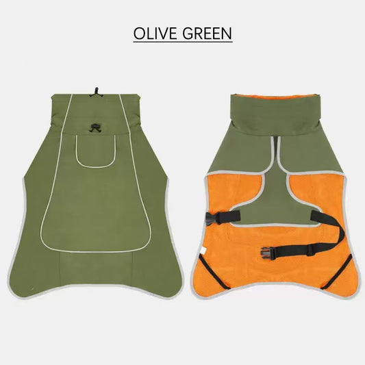 Waterproof Dog Jacket – Outdoor Pet Raincoat & Windbreaker for Large Dogs | All-Weather Coat