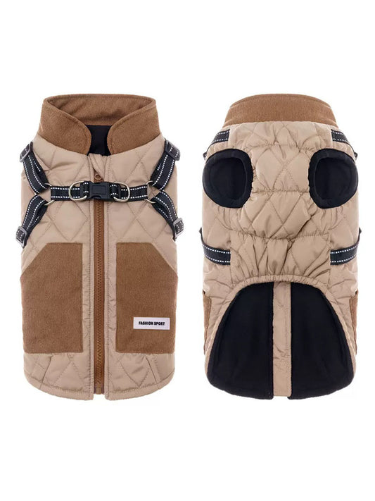 Dog Clothes With Two Legs Windproof And Cold-proof Plush Cotton Coat