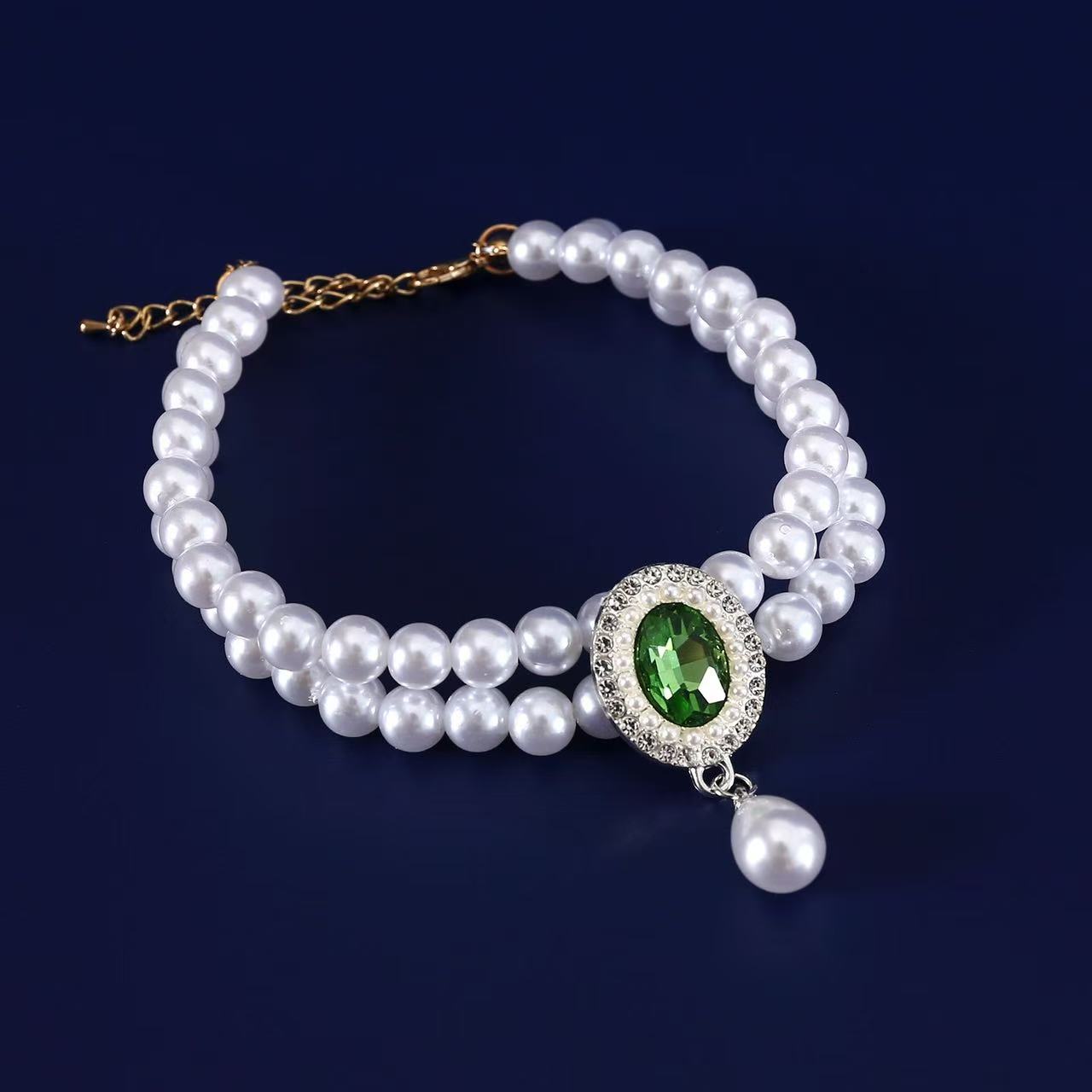 Pet Pearl Pendant Necklace Collar Accessories
