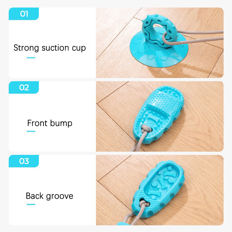 Dog Suction Cup Slippers, Chew-Resistant Food Toy Ball – Fun, Teeth Grinding, and Energy Consumption