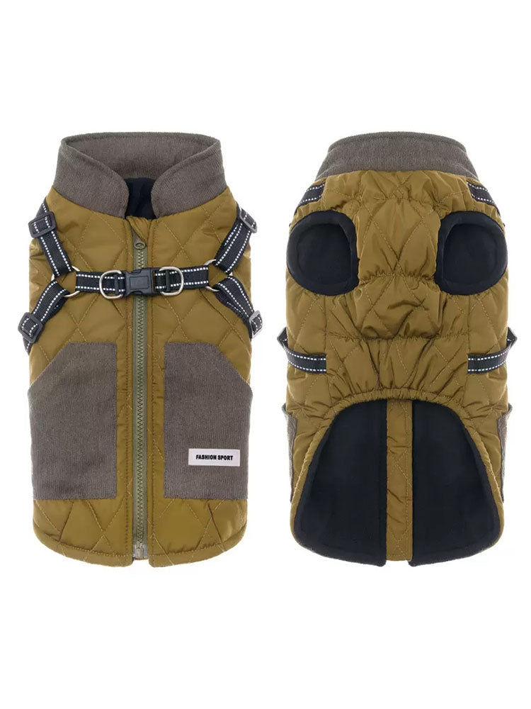Dog Clothes With Two Legs Windproof And Cold-proof Plush Cotton Coat