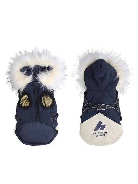 Hooded Fleece Winter Jacket For Pet Dogs
