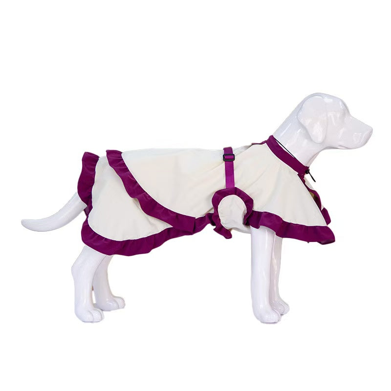 Waterproof Dog Raincoat with Skirt – Stylish Cape Jacket for Medium & Large Dogs