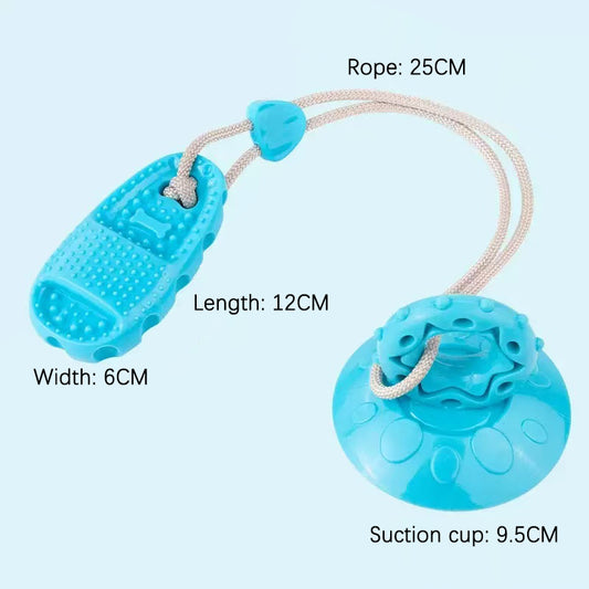 Dog Suction Cup Slippers, Chew-Resistant Food Toy Ball – Fun, Teeth Grinding, and Energy Consumption